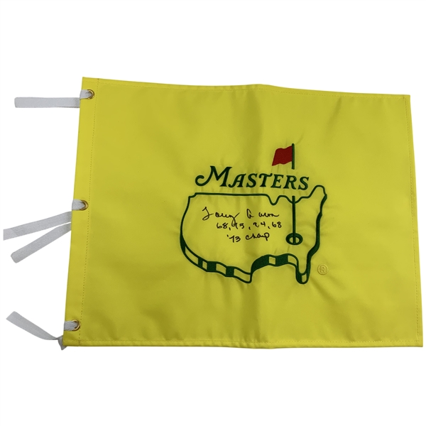 Tommy Aaron Signed Undated Masters Tournament Embroidered Flag w/ Score & Year Won JSA ALOA