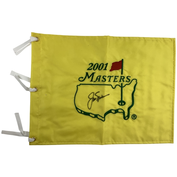Jack Nicklaus Signed 2001 Masters Tournament Embroidered Flag JSA ALOA
