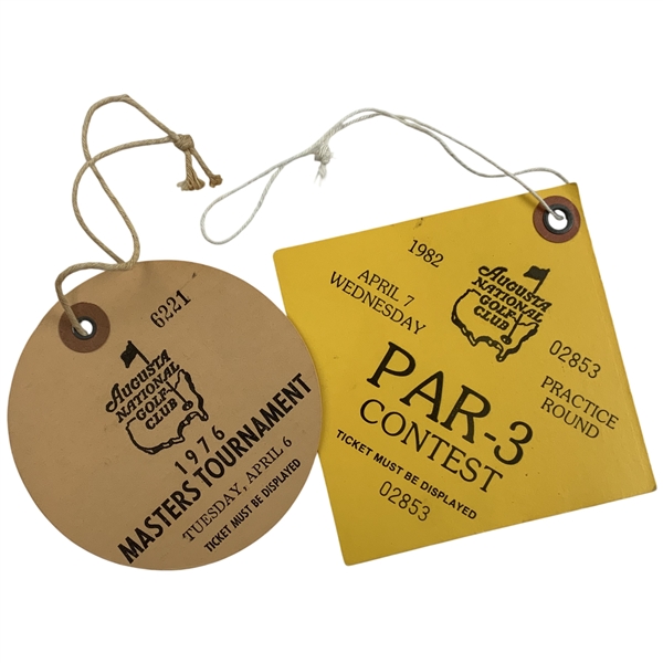 Two Vintage Masters Tournament Admission Badges - 1976 & 1983