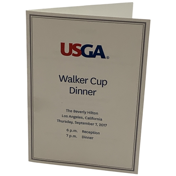 2017 USGA 46th Walker Cup Dinner Program Menu - Scottie Scheffler & Collin Morikawa