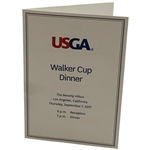 2017 USGA 46th Walker Cup Dinner Program Menu - Scottie Scheffler & Collin Morikawa