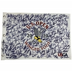 Tiger Woods & Field Signed 2020 US Open at Winged Foot Golf Pin Flag From Covid Year JSA ALOA