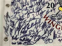 Tiger Woods & Field Signed 2020 US Open at Winged Foot Golf Pin Flag From Covid Year JSA ALOA