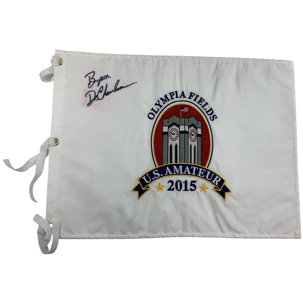 Bryson DeChambeau Time-Period Signed 2015 US Amateur Championship Golf Flag JSA ALOA