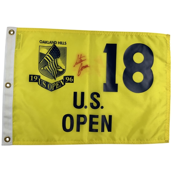 Steve Jones Signed 1996 US Open Oakland Hills Country Club Pin Flag JSA ALOA