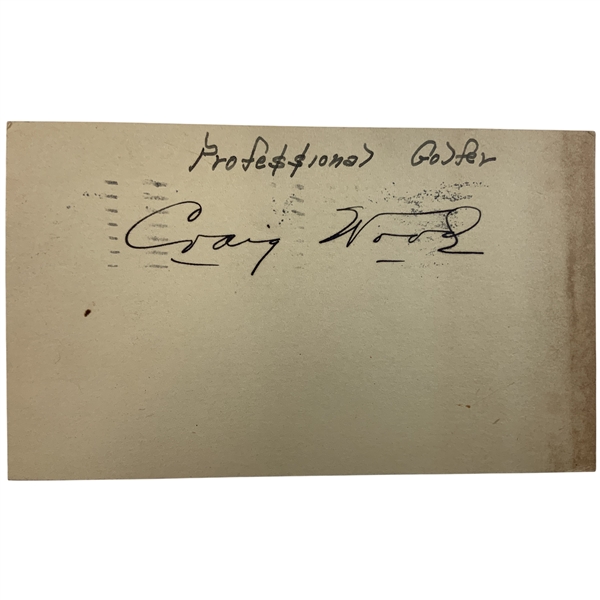 Craig Wood Signed 1931 Government Post Card (GPC)- 1941 Masters Champ JSA ALOA