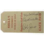 Bobby Jones Signed 1967 Shells Wonderful World of Golf Peachtree Golf Club Gate Pass Ticket JSA ALOA