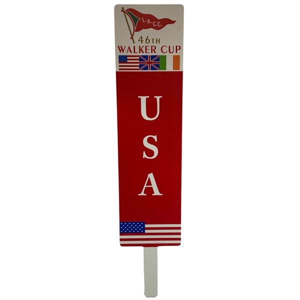 2017 Walker Cup at Los Angeles Country Club USA Spectator Paddle Sign - Scottie Scheffler & Colin Morikawa