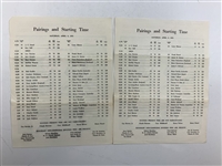 A Five-Piece Collection of 1972 Masters Tournament Pairing Sheets and Spectator Guides