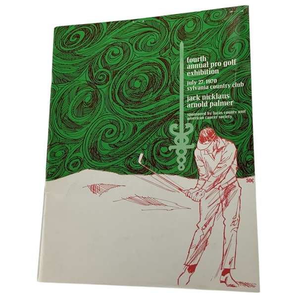 1970 Fourth Annual Pro Golf Exhibition Program Featuring Jack Nicklaus and Arnold Palmer
