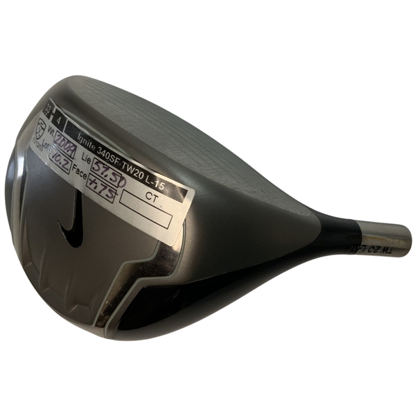 Tiger Woods Tour Issue Prototype Nike Ignite TW20 L-15 340SF Driver Club Head w/ Specs on Official Label