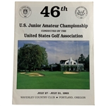 1993 US Junior Amateur Championship at Waverley CC Official Program - Tiger Woods Winner
