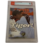 Tiger Woods 1996 Sports Illustrated PSA 8.0 Newsstand Edition - First Cover!