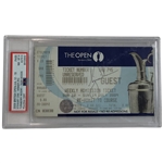 Tiger Woods Signed 2009 British Open Weekly Admission Guest Pass PSA NM-MT 8 Auto 9