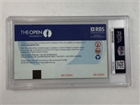 Tiger Woods Signed 2009 British Open Weekly Admission Guest Pass PSA NM-MT 8 Auto 9