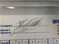 Tiger Woods Signed 1997 MasterCard Colonial Round 1 Match-Used Scorecard (67!) PSA NM-MT 8