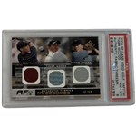 2003 Upper Deck SP Game Used Golf Tiger Woods Authentic Fabric Threesomes Triple Memorabilia Card Serial 38/50 PSA 8 NM-MT
