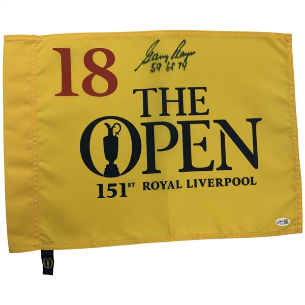 Gary Player Signed 151st Open Championship Royal Liverpool Pin Flag JSA #CM67291