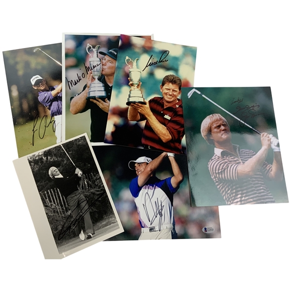 A Lot of 6 Signed Professional Golf Photographs Featuring Major Champions JSA ALOA