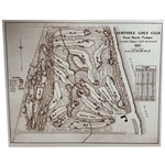 Seminole Golf Club 1929 Course Map Stretched Canvas Print after Donald J. Ross