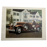 Mary Ann Lasher, Classic Roadster and Golfer at Estate, Offset Lithograph Print