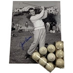 Jack Burke Jr. Signed Photograph and Nine Vintage MacGregor Golf Balls Group Lot JSA ALOA