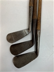 Set of 6 Tom Stewart St. Andrews Hickory Shafted Antique Golf Irons