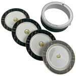 A Set of Four Masters Home Collection Tartan Pattern Porcelain Cocktail Plates