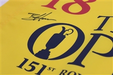 Brian Harman Signed 2023 The Open Championship at Royal Liverpool Yellow Screen Flag JSA ALOA