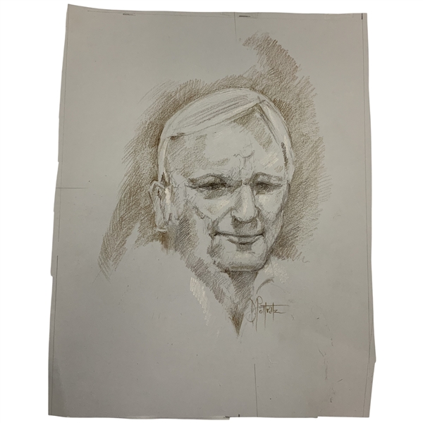 Original Deacon Palmer Portrait Charcoal & Chalk Sketch by Artist Donald Pottratz