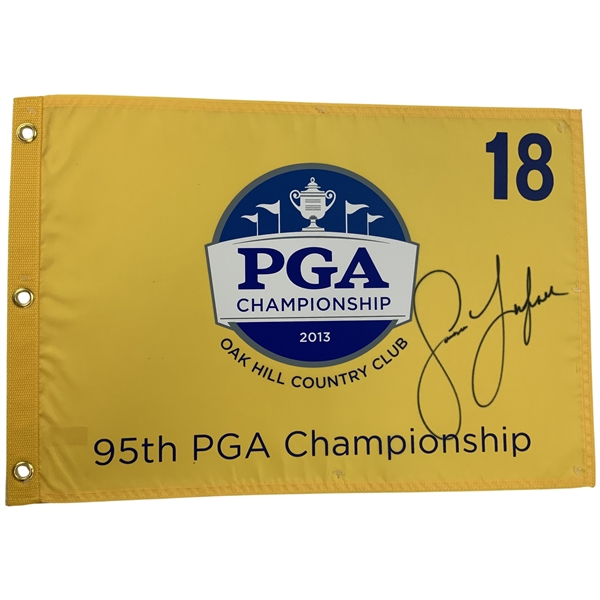Jason Duffner Signed 2013 PGA Championship at Oak Hill Flag JSA ALOA