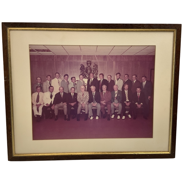 Vintage Framed 1974 PGA Champions Dinner Group Photograph with Handwritten Identification Key