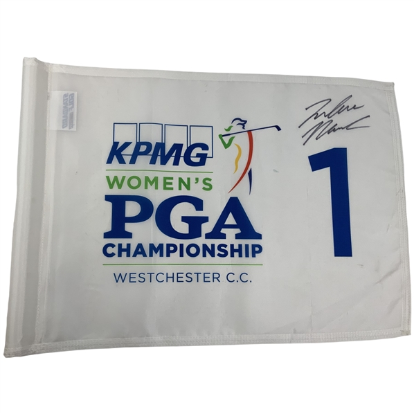 Inbee Park Signed 2015 Womens PGA Championship at Westchester Tournament Flown Hole 1 Flag JSA ALOA