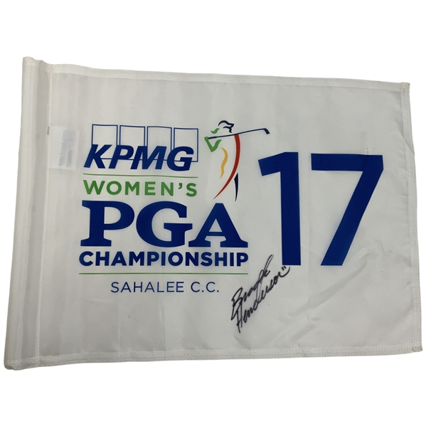 Brooke Henderson Signed 2016 KPMG Womens PGA Championship Sahalee Tournament Flown Used Hole 17 Flag JSA ALOA