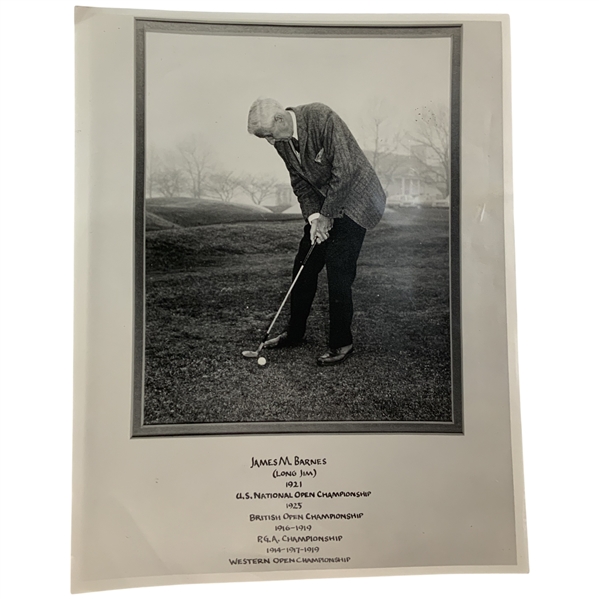 Commemorative Black and White Photograph of Golfer James M. Barnes Long Jim