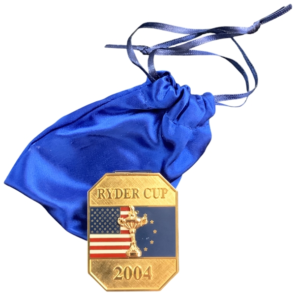 2004 Ryder Cup Commemorative Enameled Money Clip in Drawstring Bag