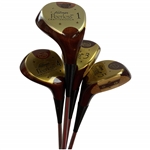 Set of Four Palmer Peerless Chattanooga Densitized Persimmon Wood Golf Clubs
