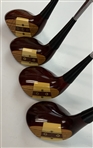 Set of Four Palmer Peerless Chattanooga Densitized Persimmon Wood Golf Clubs