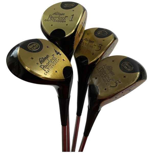 Set of Four Arnold Palmer Peerless Chattanooga Persimmon Woods