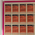 Multi Signed 1982 Donruss PGA Tour Golf Trading Card Uncut Sheet JSA ALOA