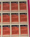 Multi Signed 1982 Donruss PGA Tour Golf Trading Card Uncut Sheet JSA ALOA