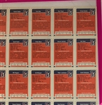1983 Miller Press PGA Tour Uncut Card Sheet - Payne Stewart Rookie