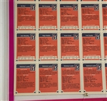 1983 Miller Press PGA Tour Uncut Card Sheet - Payne Stewart Rookie