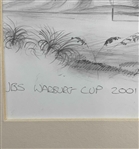 Original Artist Graeme Baxter 2001 UBS Warburg Cup The Ocean Club 16th Hole Pencil Drawing