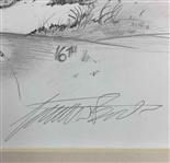 Original Artist Graeme Baxter 2001 UBS Warburg Cup The Ocean Club 16th Hole Pencil Drawing