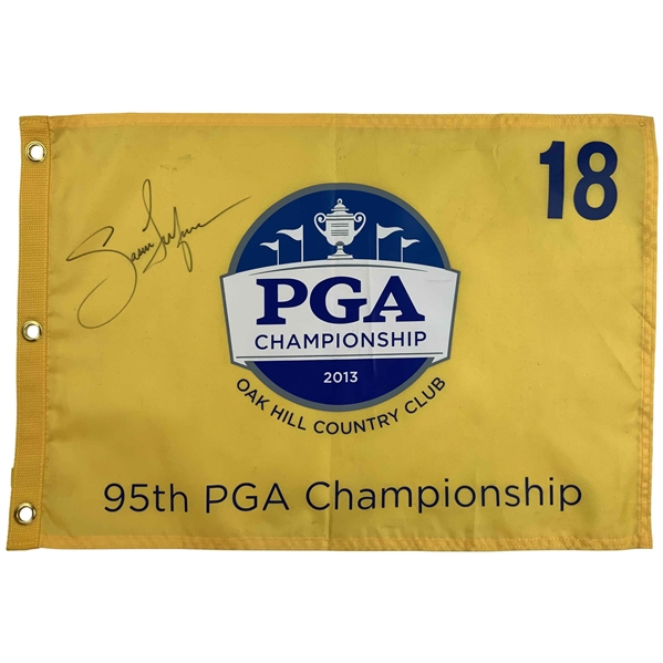 Jason Dufner Signed 2013 PGA Championship Oak Hill Country Club Golf Flag JSA ALOA