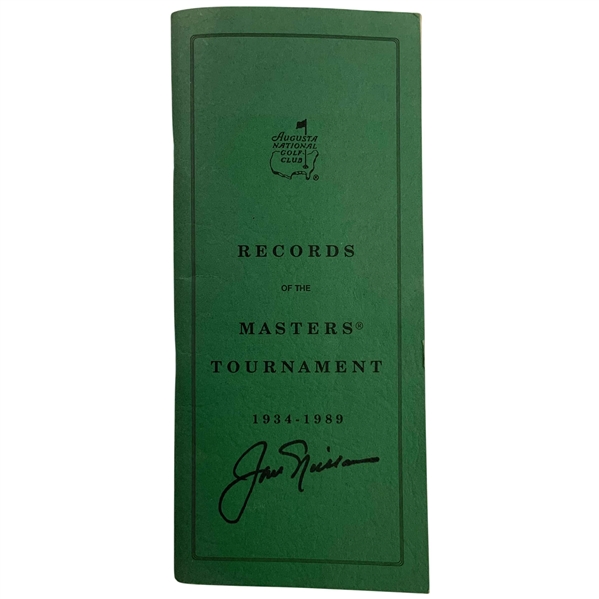 Jack Nicklaus Signed Records of the Masters Tournament 1934-1989 Booklet JSA ALOA