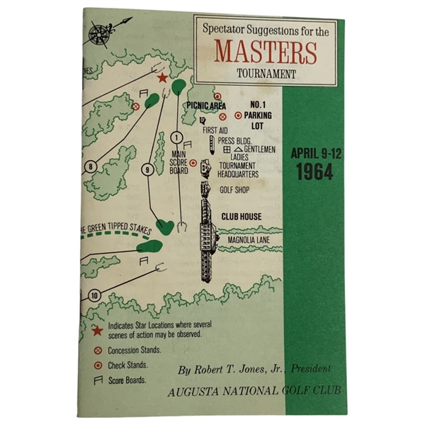 1964 Masters Tournament Spectator Guide - Arnold Palmer Winner