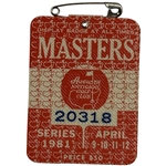 1981 Masters Tournament SERIES Badge #20318 - Tom Watson 2nd Masters Win