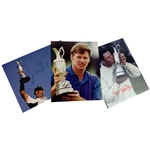 Harrington, Faldo & Hamilton Signed Claret Jug Photos JSA ALOA